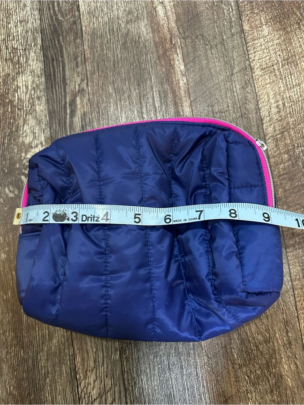 StriVectin Quilted Navy Cosmetic Pouch with Pink Accent